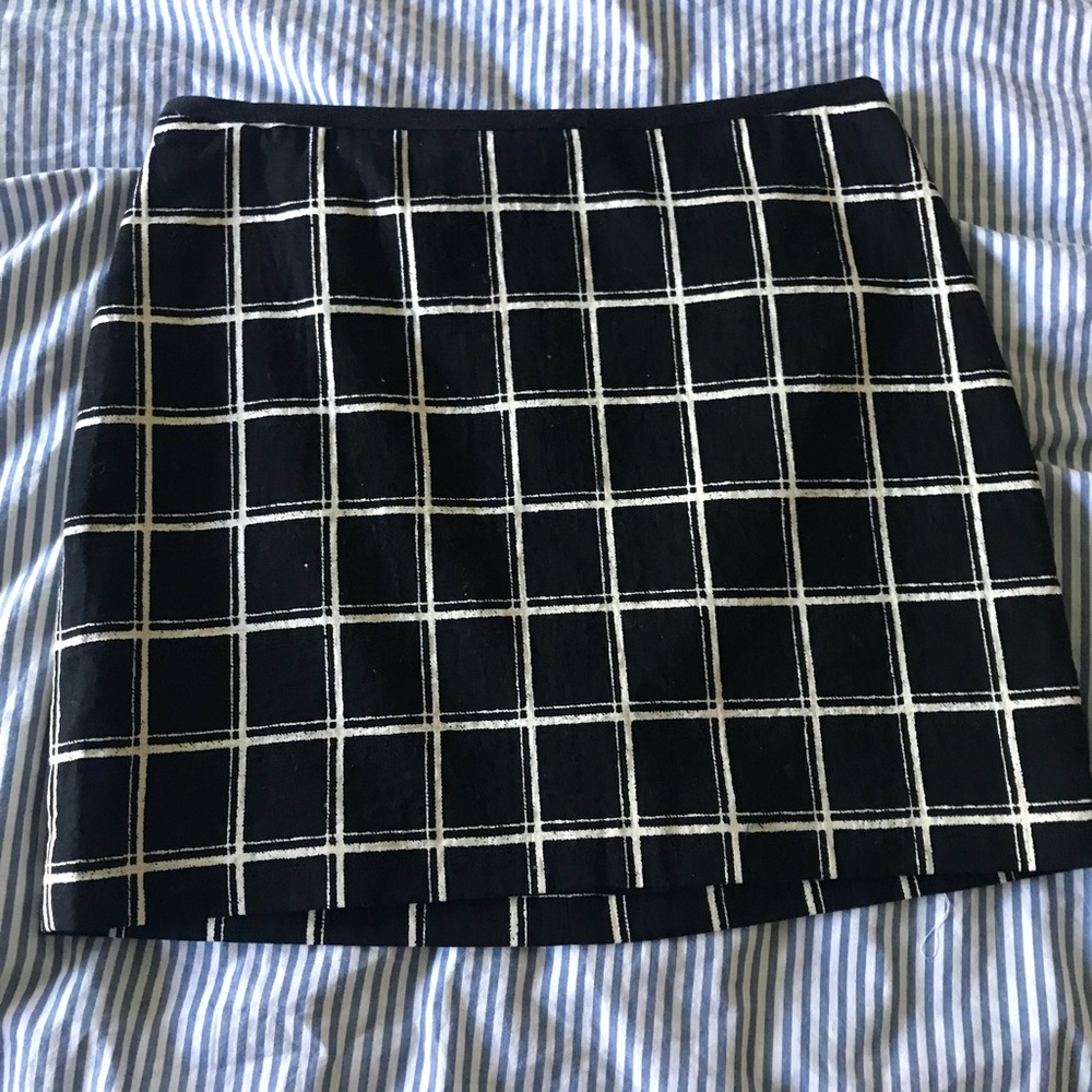 Madewell windowpane mini skirt size 6